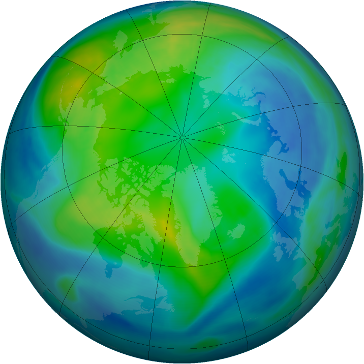 Arctic ozone map for 26 October 2007